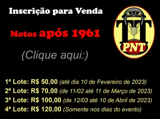 Inscrição p/ Venda - Motos após 1961